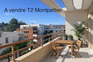Vend T2 récent + grande terrasse + parking quartier hopitaux Facultés - Montpellier (34000)